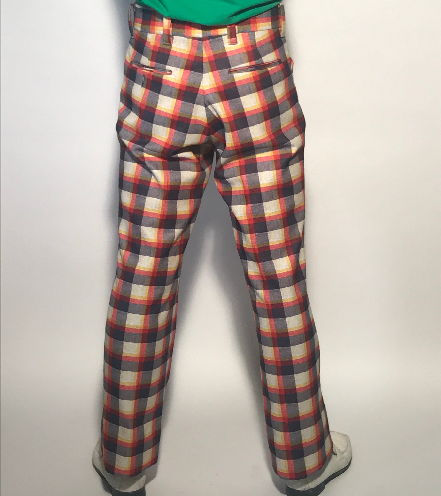 Sazz Vintage Clothing: (38x31) Mens Vintage Golf Pants. Black and Rainbow  Checkered. Loud Mouth!